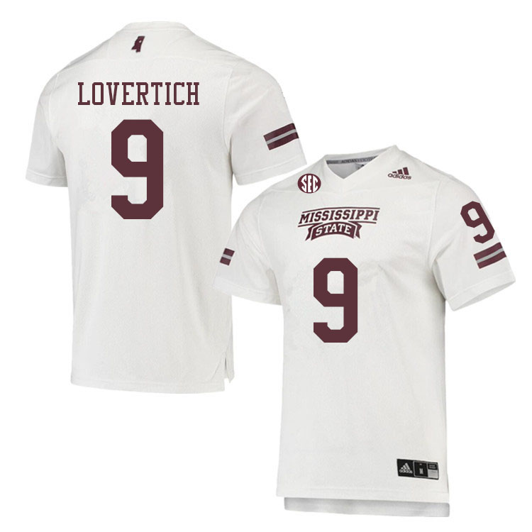 Men #9 Chance Lovertich Mississippi State Bulldogs College Football Jerseys Sale-White